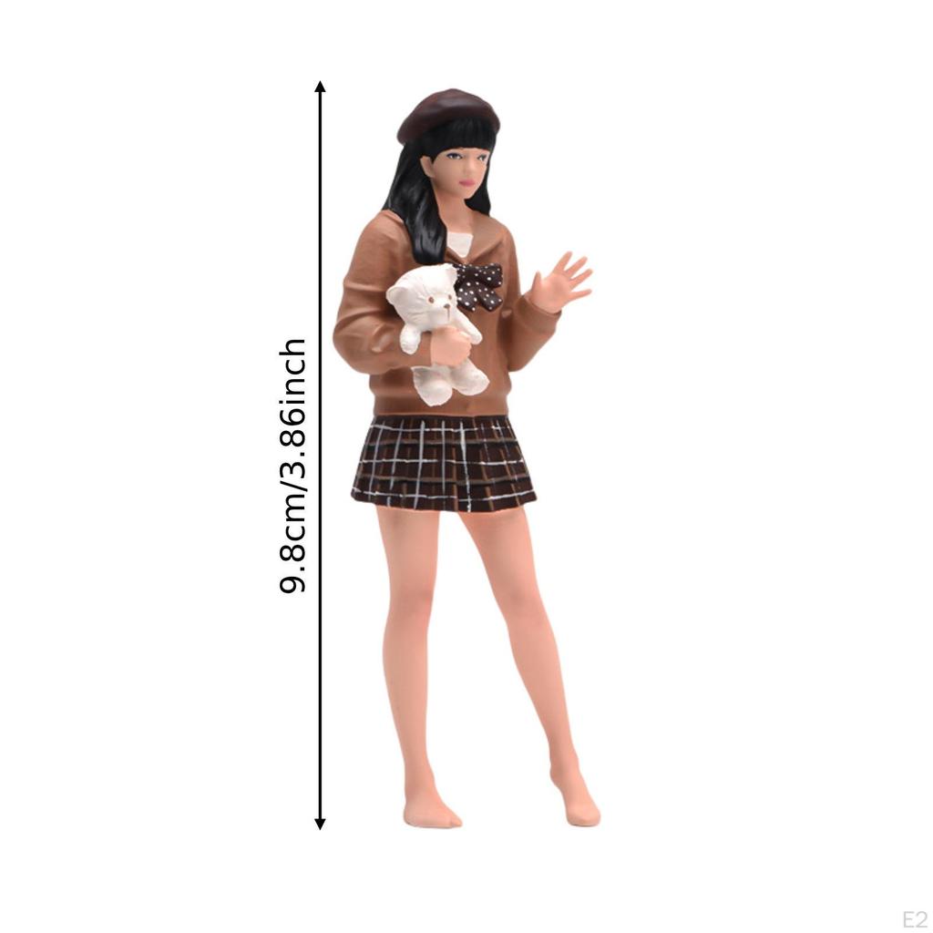Girl Figure Photography Props DIY Layout Scenery Accs Handpainted Mini People Model Diorama