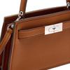 Tory Burch Lee Radziwill Silver Metal Hardware T-Lock Pebbled Leather Shoulder Crossbody Handbag Mini Women's Whiskey 175603-200