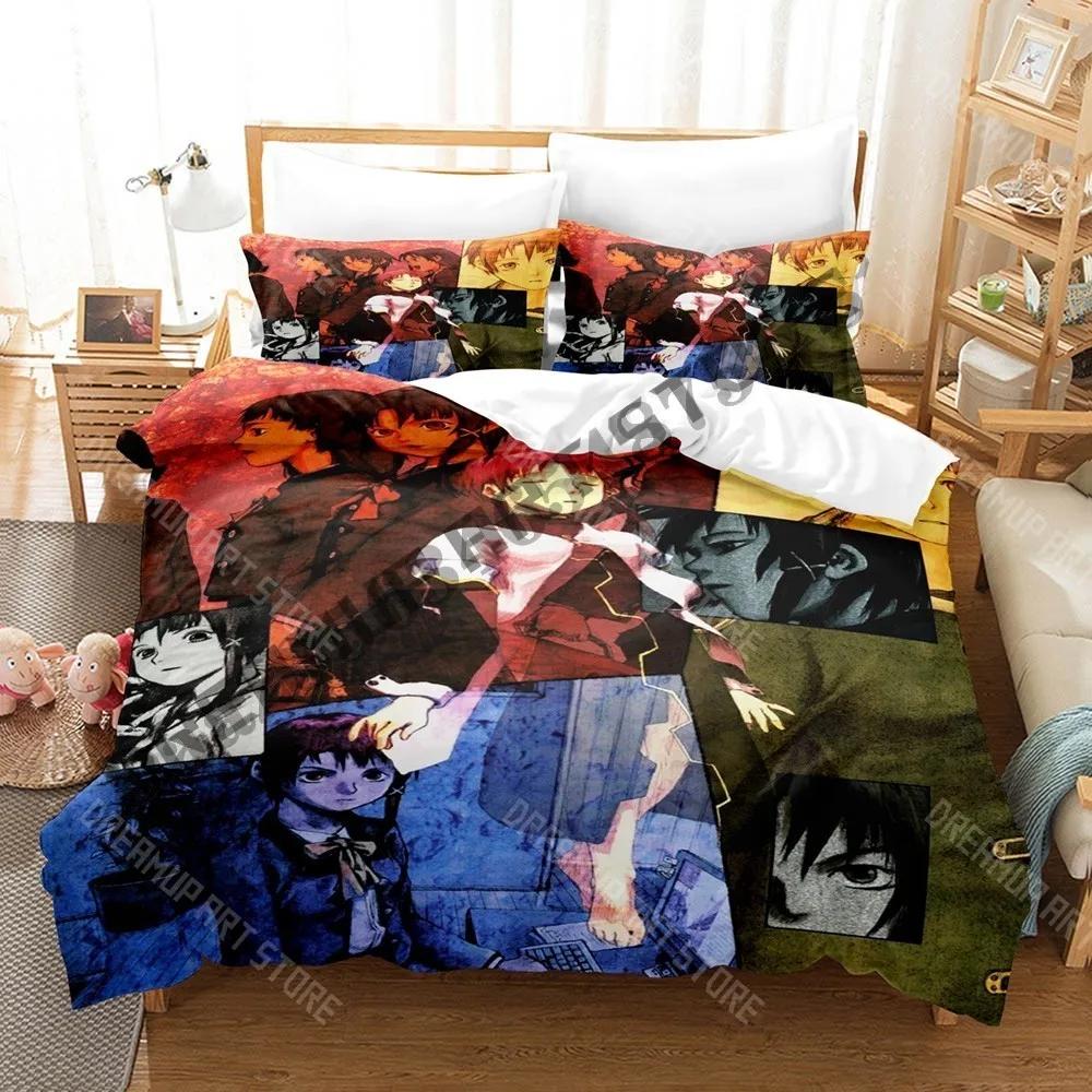 3D Print Serial Experiments Lain Bedding Set Single Twin Full Queen King Size Bed Set Adult Bedroom Duvetcover Sets Anime Bad