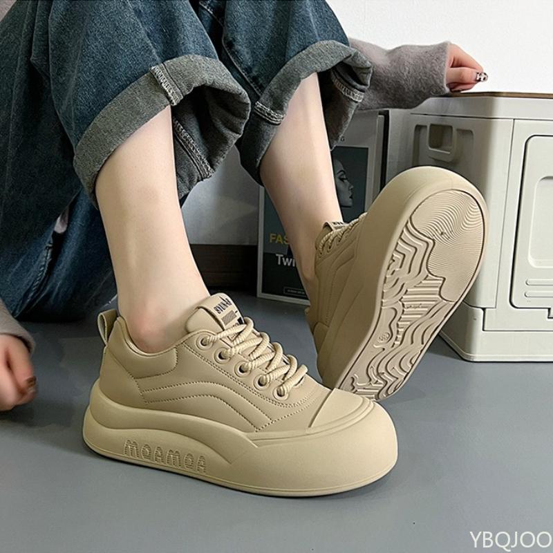 

Белые женские туфли для хлеба, обувь на толстой подошве, новая весенне-осенняя обувь, универсальные, простые, удобные для повседневной носки, повседневная спортивная обувь 40 хаки