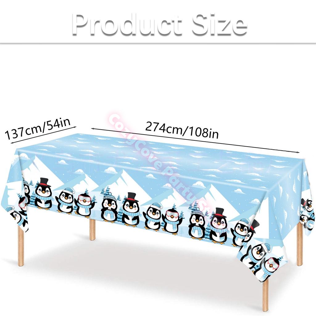 Penguin Theme Birthday Party Supplies Penguin Winter Xmas Banner Cup Plate Balloons For Kids Baby Shower Favor Gifts Photo Props