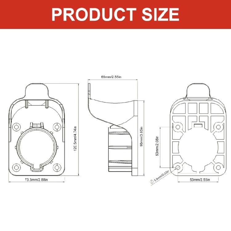 Electric Vehicle Charging Holder Charging Cable Organizers Car Charging Cable Hangers Wall Mount Connector for J1772