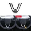 A03E-Car Steering Wheel Cover Trim Sticker Carbon Fiber For Tesla Model 3 Highland 2024 Model3 Interior Accessories