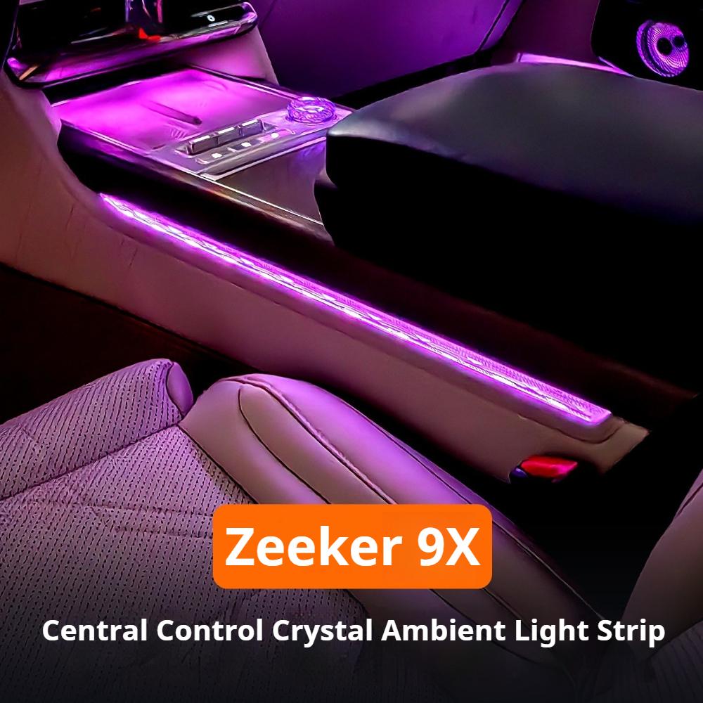 Fit For ZEEKR 9X 2025 Car Specialized Center Console Armrest Ambient Light Crystal Trim Strip Interior Modification Auto