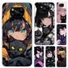 Anime Girls Cute Black Cat Phone Case for Xiaomi Poco X5 X6 X7 Pro F7 Ultra M7 Redmi 15 15C 13 13C 12 12C 10 10A 10C 9 9A 9C 9T