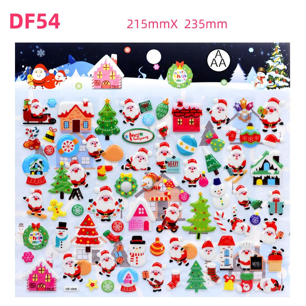 4 Puffy 3D Bubble Cute Decorative Stickers for and School Festivals Stickers, Christmas, Halloween, Animal, Car, Panda, Cat, Dog, Rabbit, Pumpkins,