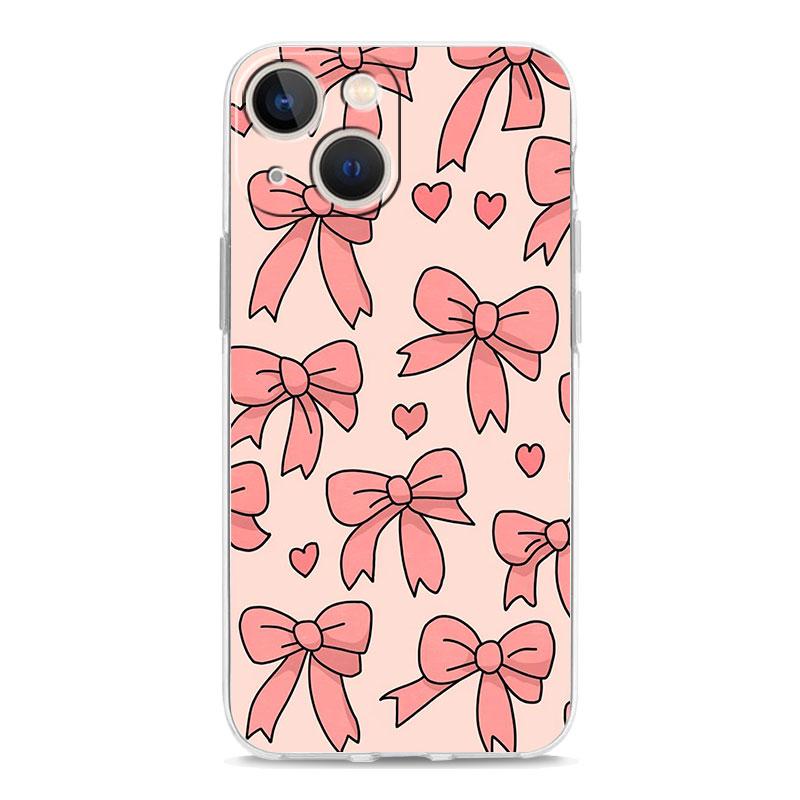 Phone Case For iPhone 17 Cases iPhone Air 16 15 12 13 14 Pro Max 7 8 Plus 16Pro iPhone11 Soft Cover Cute Pink Heart Bow