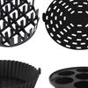 Yousheng 4Pcs Round Air Fryer Silicone Baking Tray Set Anti-Stick Air Fryer Pan Hot Dog Rack 7 Cavity Cake Mold Gift for Cooking Enthusiasts