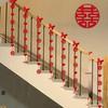 Wedding Stair Railing Pull Flower and Ribbon Set for Room Decoration