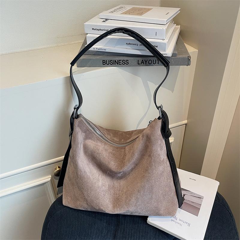 

Новая замшевая сумка женская senmeng модная ретро большая вместительная сумка на плечо повседневная сумка-тоут для отдыха