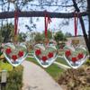 Heart-Shaped Hummingbird Feeder Outdoor Hanging Plastic Feeder Jar with Flower Feeding Ports
