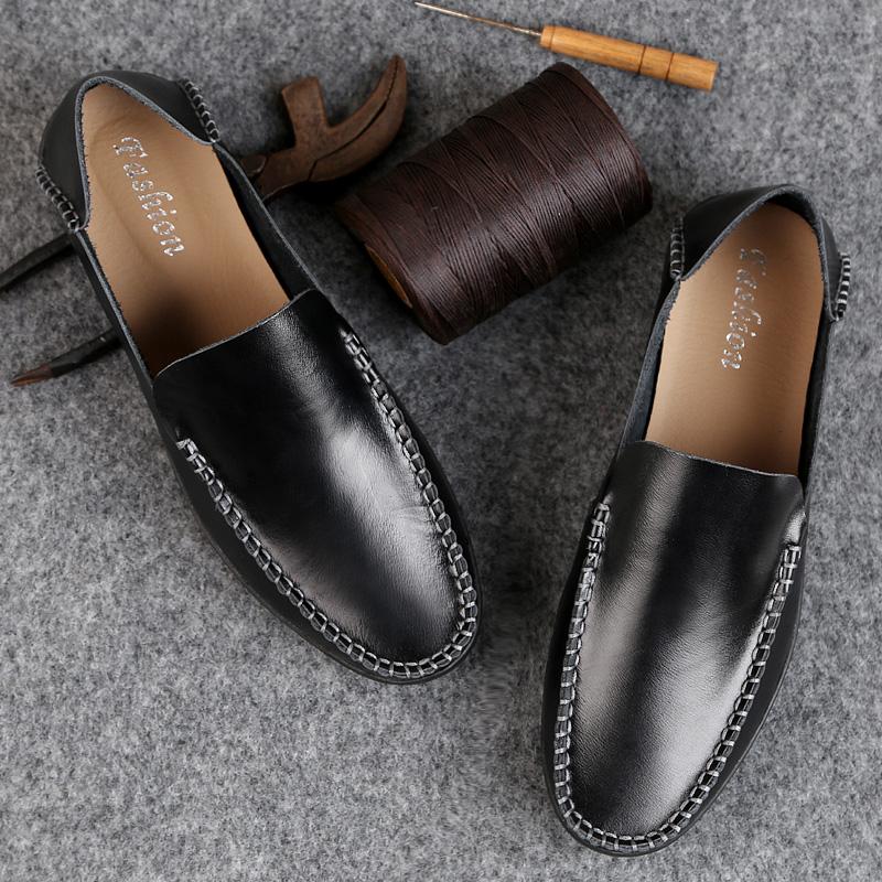 2024 Herren Le Fu Schuhe Weiches Leder Ein Fuß Auftreten Sport Herren Freizeit Luxusmarke Frühling Mokassin Schuhe Zapatos Hombre