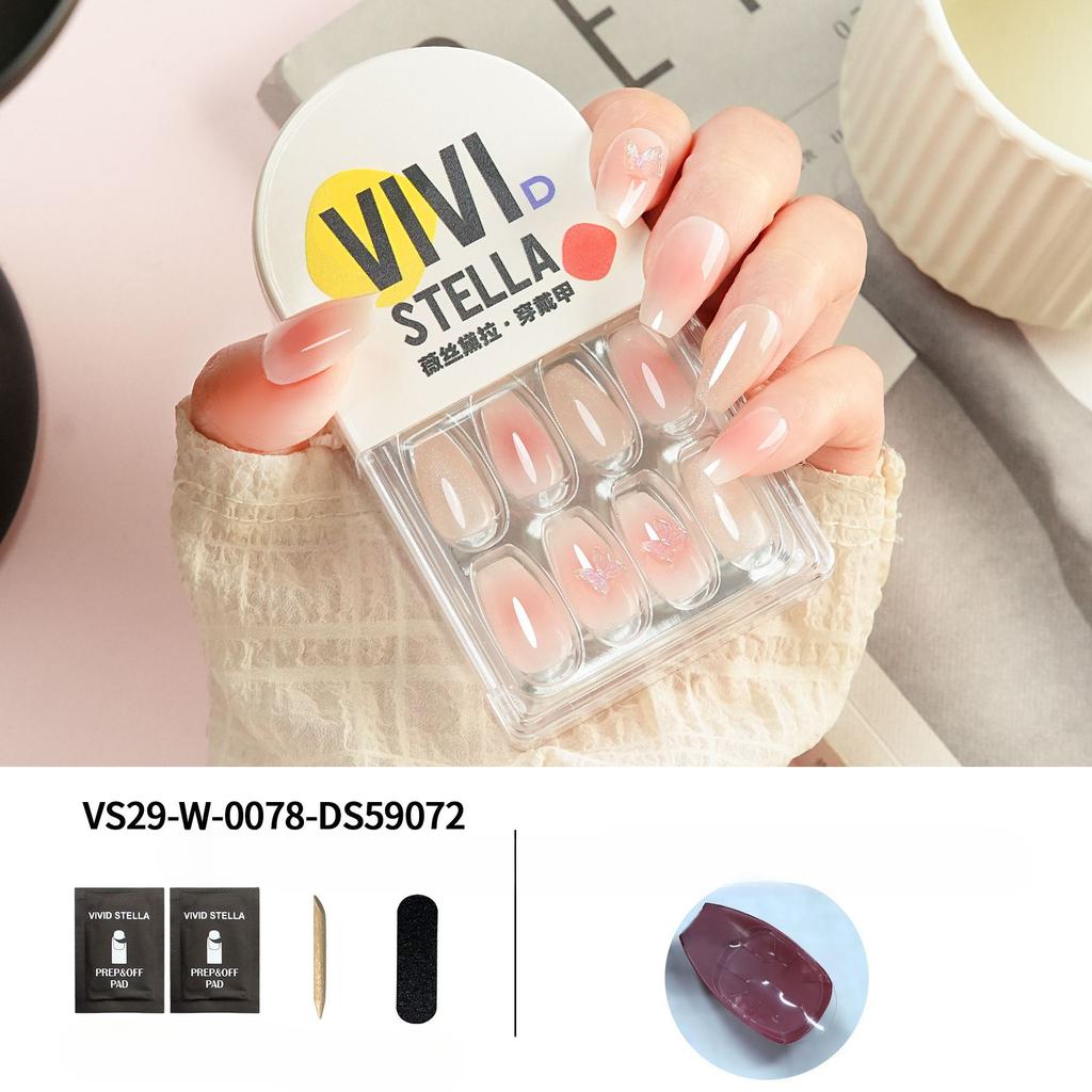 30 Pieces of Glue-back Nail Wear Nail Patches Finished Nail Pieces Short Ladder Short Square Nail Art Pieces