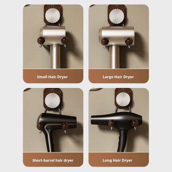Suction Cup Hair Dryer Holder Wall Mounted Blow Dryer Hanger Removable Hair Dryer Hook for Space-Saving Bathroom