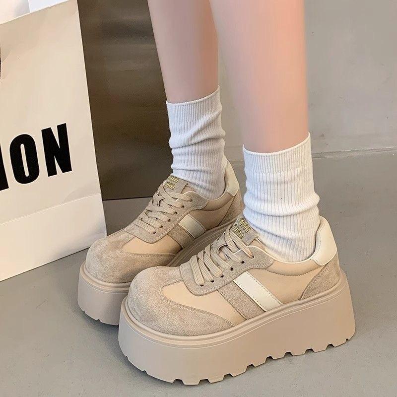Muffin platform dad shoes women's 2025 new spring and autumn season small man height increase moral training shoes versatile casual sports shoes