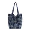 Women's Trendy Korean-Style Embroidered Nylon Tote: Large-Capacity Casual Commuter Shoulder Bag.