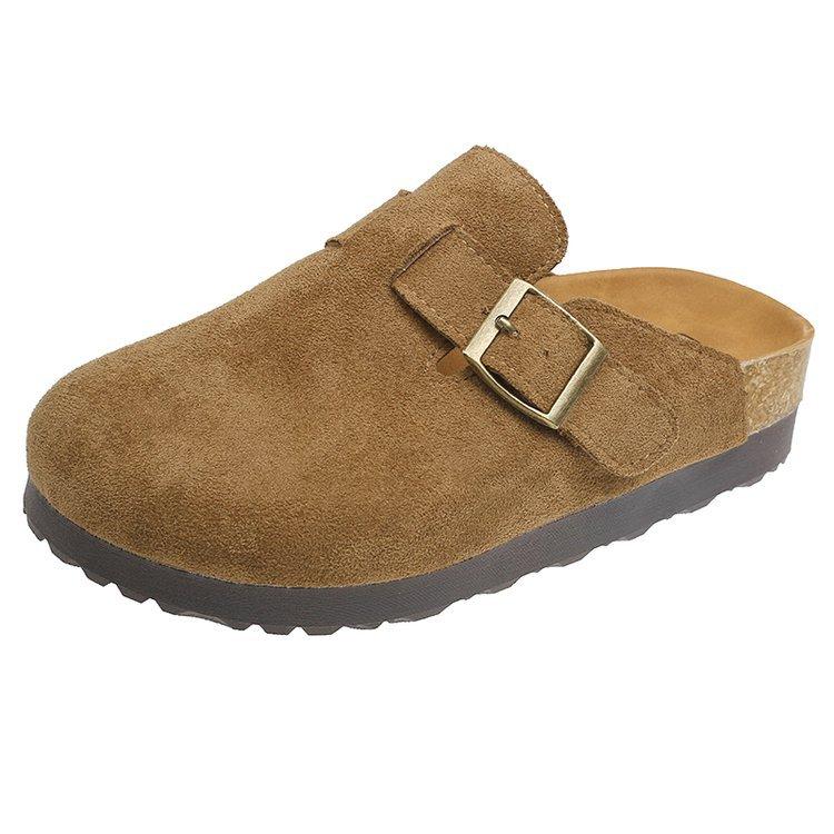 Hot Sales 2026 New Women's Shoes Women's Toe Slippers Suede Leather Clogs Women's Sandals Retro Fashion Garden Clog Slide