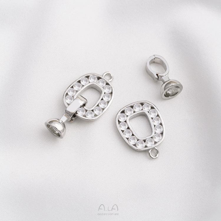 

Геометрический квадратный коннектор из золота 14 карат с цирконами и жемчугом для браслетов и ожерелий ручной работы