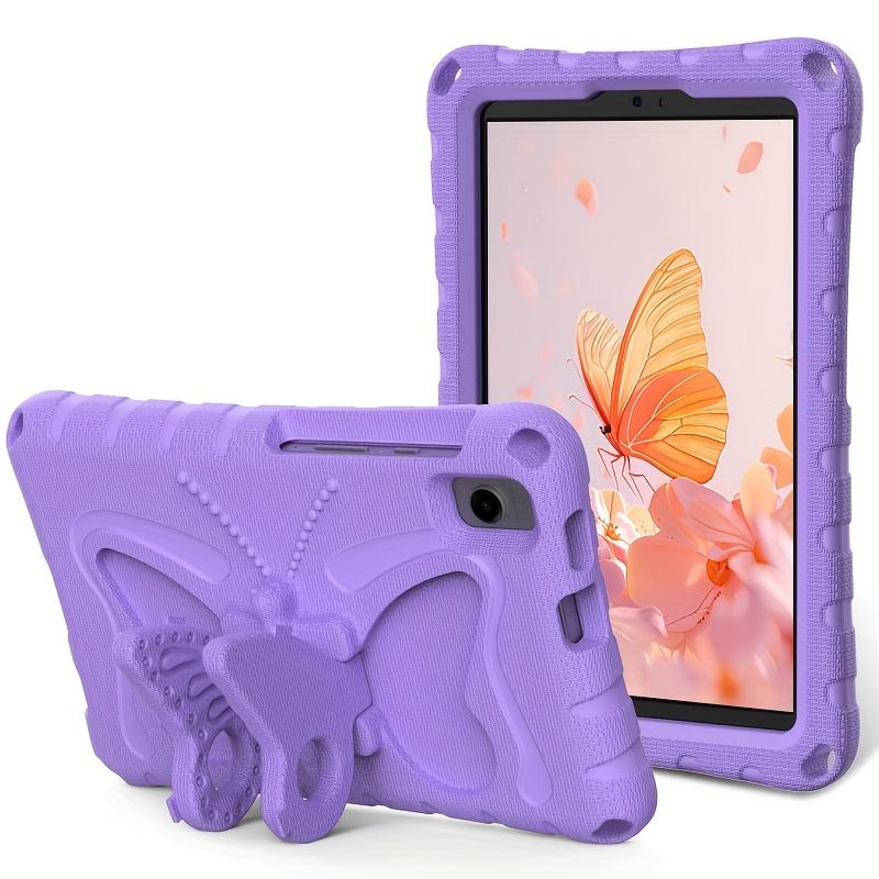 Schattige EVA Kindertas voor Samsung Galaxy Tab A11 8,7 Inch / A9 8,7  / A7 Lite 8,7”, Ingebouwd met Vlinderstandaard paars