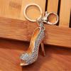 Fashion Crystal High Heel Rhinestone Keychain Shoe Charm Handbag Car Keys Holder Pendant Keyring