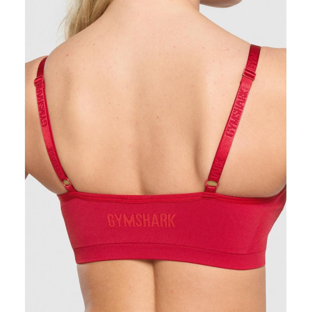 Gymshark Seamless V Neck Bralette Carmine Red B6a7k Rbqw