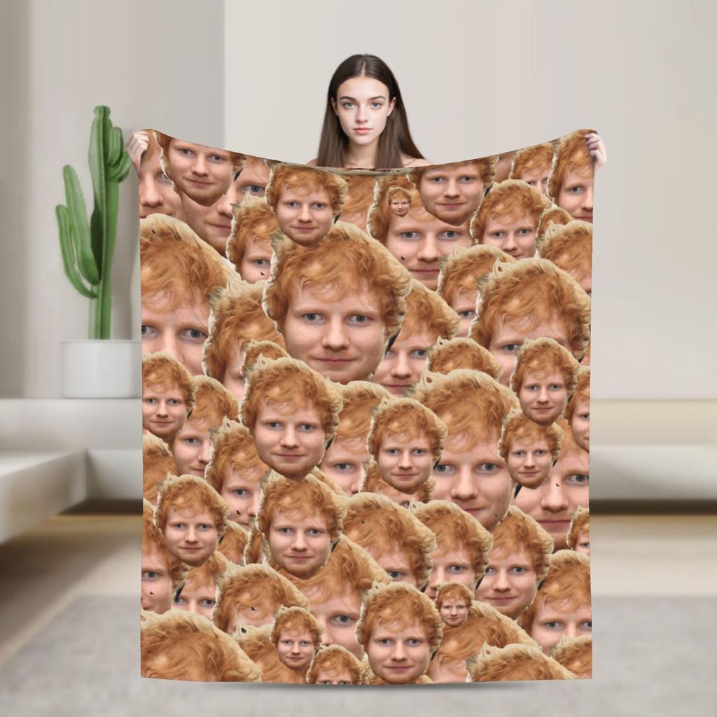 Britský Ed Sheeran hlava Písně Deku Měkká Teplá Street Trend Plyšové Lůžkoviny Přehozy Pro Venkovní Piknik Flanelové Povlak na Postel Pokrývku Postele