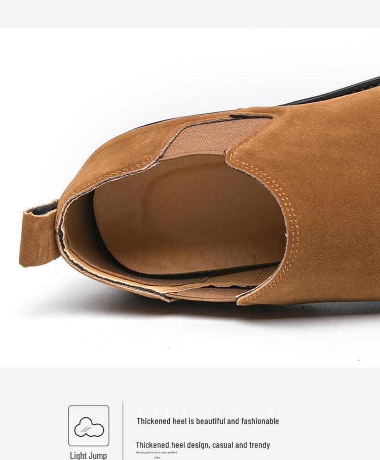 Herren Britischer Stil Nubukleder Spitzschuh Slipper Loafer - Übergröße Freizeitkleiderschuhe