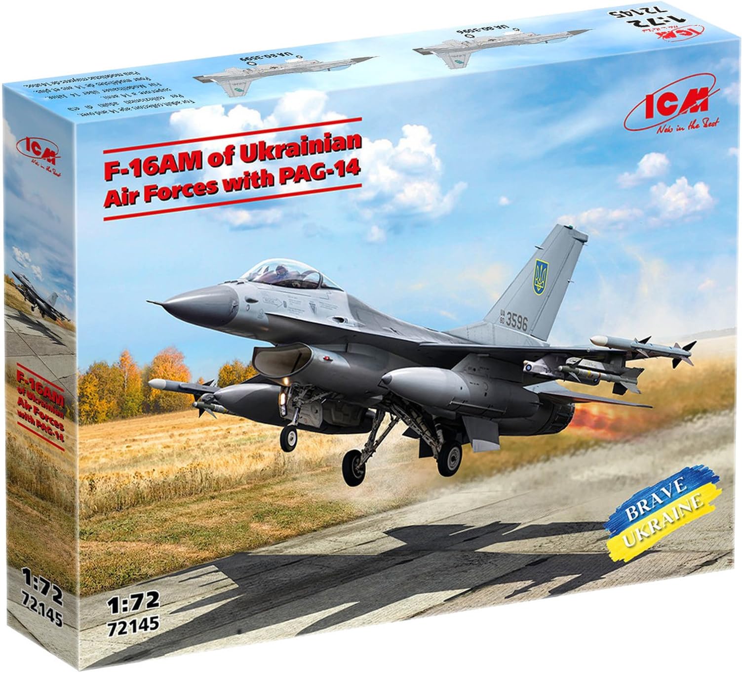 

ICM Масштаб 1/72 Украинский F-16AM с ПАГ-14 Пластиковая Модель 72145 (Самолет)