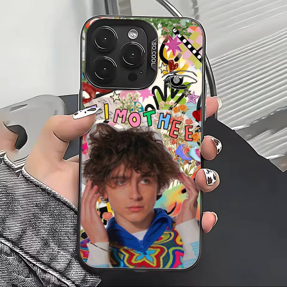 Hot Actor T-Timothee Chalamet Phone Case For iPhone 17,16,15,14,13,12,11 Plus,Pro Max,XS,Colored Silver Plated Inside Cover