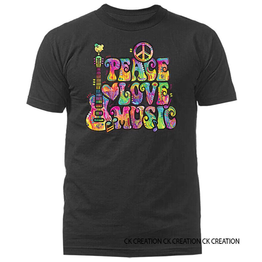 

Футболка унисекс с рисунком Peace Love Music