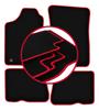 Tapis de sol en velours avec bordure rouge pour: Renault 19 cabriolet, hatchback, berline, chamade (1988-1996)
