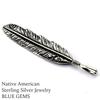 [STERLING SILVER 925] Silver Indian Feather Native American Pendant for Men and Women AMTHGTO-007
