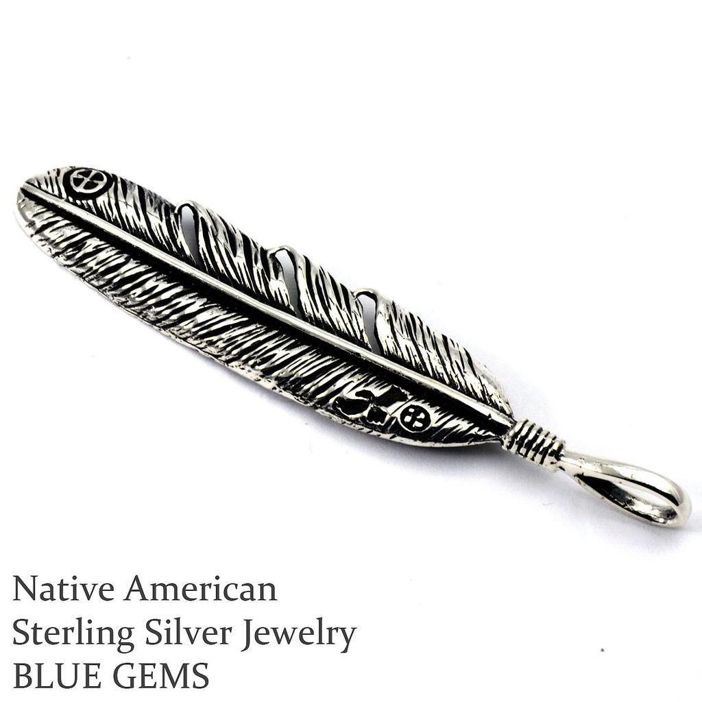 [STERLING SILVER 925] Silver Indian Feather Native American Pendant for Men and Women AMTHGTO-007