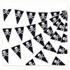 5m Halloween Pirate Banners Pirate Skull Printed Black Pennant Triangle Flags Pirate Theme Party Decoration Birthday Party