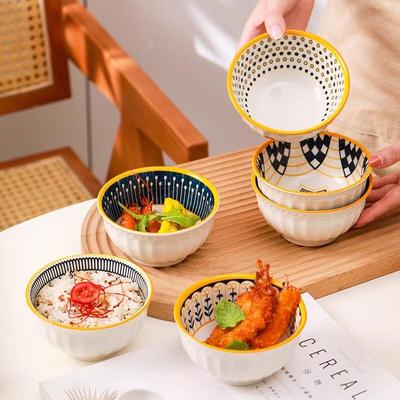 Gonghe Jingpin Japoński Nordycki Ceramiczny Zestaw Miseczek do Ryżu, 6 Sztuk