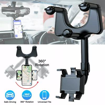 Universal Clip Rotatable And Retractable Car Phone Holder Rearview Mirror Driving Recorder Bracket Gps Mobile Phone Support