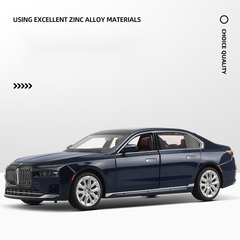 1/24 BMW I7 G70 Limousine Alloy Model Car Toy Diecasts Metal Casting Sound and Light Car Toys for Children Vehicle