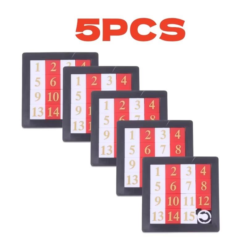 2/5/10 PCS Math Toy 1-15 Number Puzzles Kids Toy Sliding Puzzle Toy 15 Tiles Logics Game Developing for Children Plastic