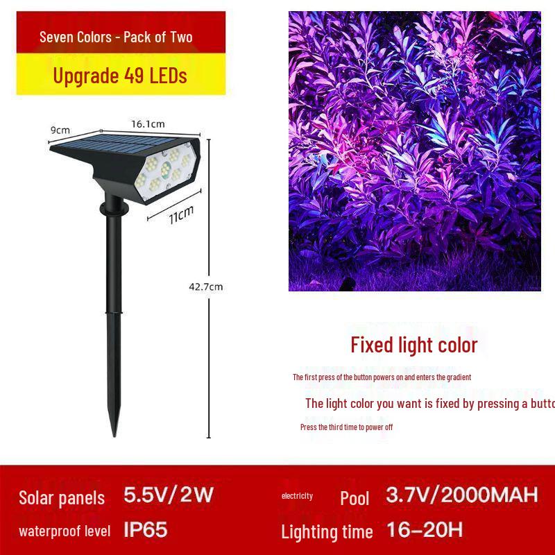 Waterproof Solar Spotlight for Garden Landscape - Super Bright Outdoor Lawn and Tree Light with Ground Plug