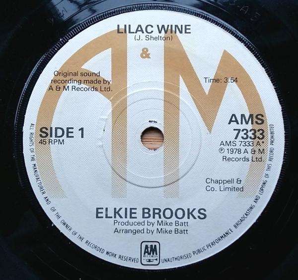 

7-дюймовая пластинка ELKIE BROOKS - Lilac Wine AMS7333 A&M Records 1978 UK Rock б/у
