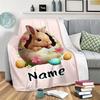 The Rabbit In The Egg Customize Your Name Blanket Warm Comfortable And Soft Blankets Are Suitable For Home Chairs Office Sofas Sofas Office Camping