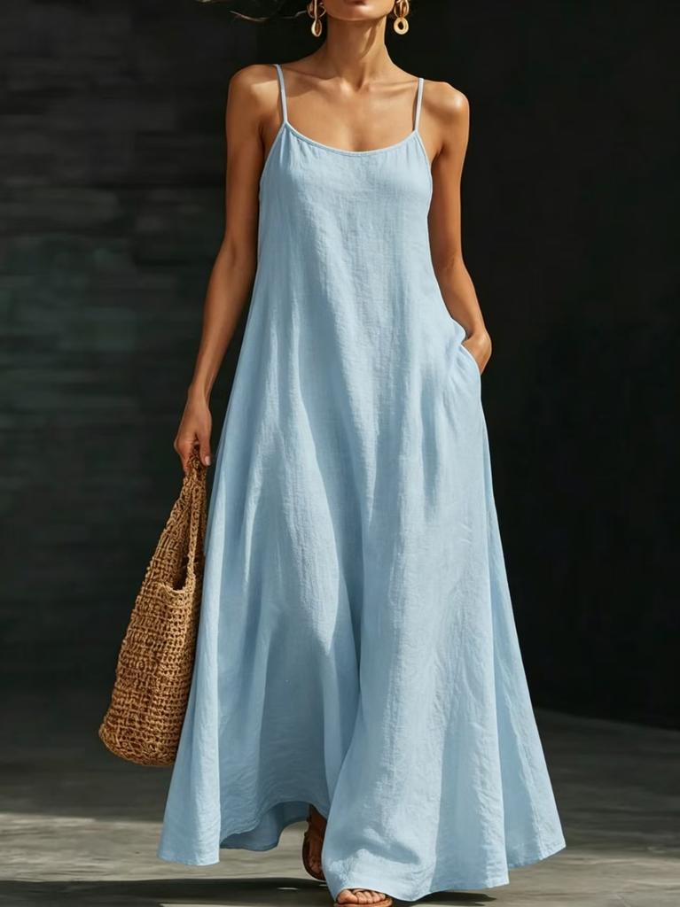 2026 summer dress beach suspender long dress loose and elegant casual long holiday style dress