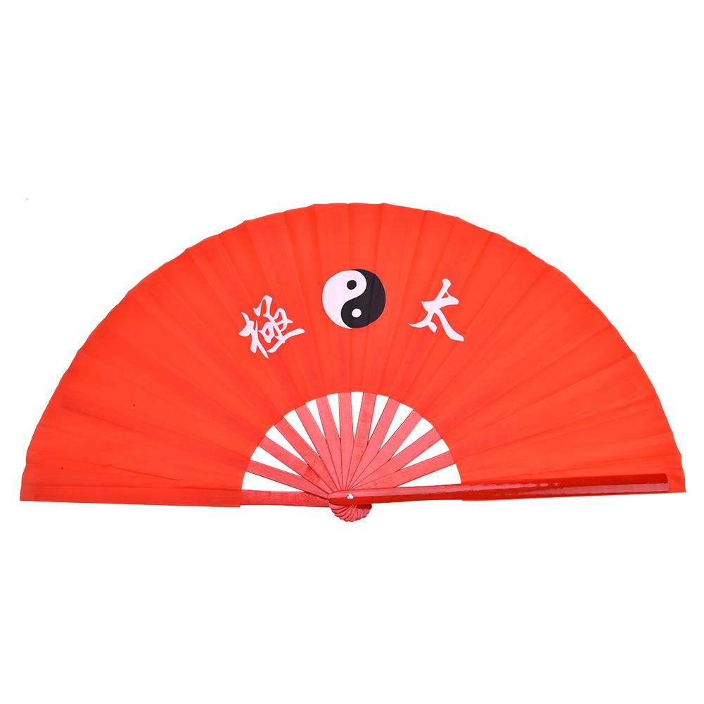 

Tai Martial Arts Kung Fu Bamboo Silk Dance Pratice Training Performance Fan (Red Rib)