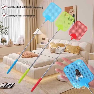Unbreakable Retractable Fly Swatter with Extended Iron Rod