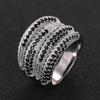 Huitan Hot Fashion Rings for Women Luxury Elegant Shiny Black CZ Finger Accessories Delicate Bright  for Wedding Bridal