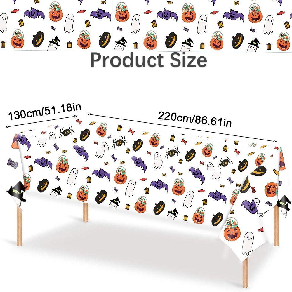 Disposable Plastic Halloween Tablecloth Bronzing Table Decoration Disposable Tablecloths Pumpkin Ghost Table Cover Halloween