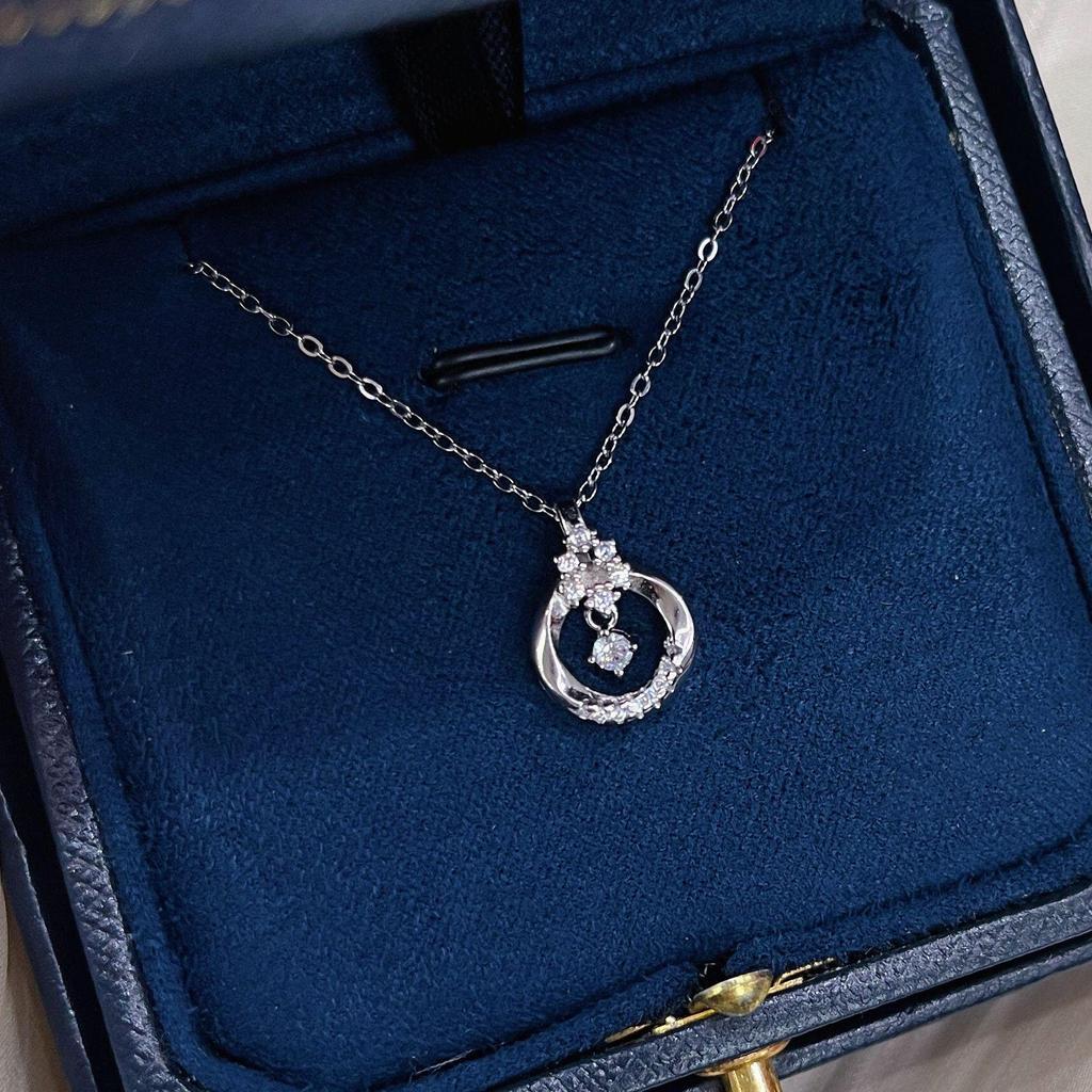 Mobius-Ring-Halskette für Damen mit Stern- und Wassertropfen-Anhänger - Exquisites und schlichtes Design