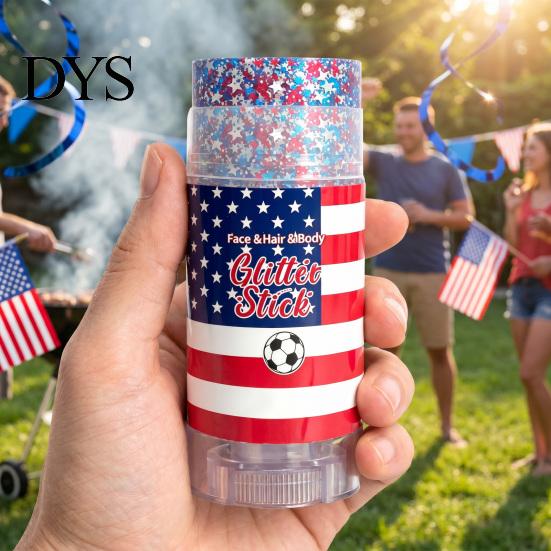 Independence Day Glitter Patriotic Red White and Blue Body Stick, 4th of July Accessories for Women Kids, Sparkling Self-adhesive For Face Hair