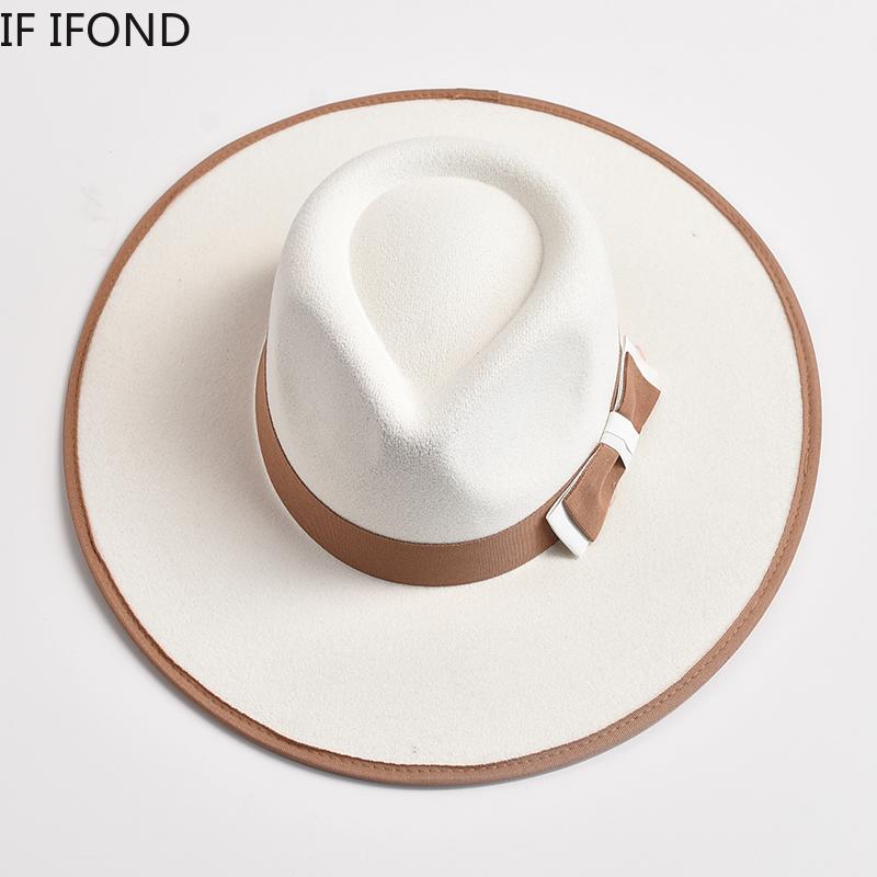Elegant Fascinator Bow Tie Fedora Hat for Women 9.5cm Wide Brim Men Wool Church Jazz Hats Wedding Party Dress Cap