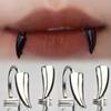 2/4 Stück Punk Edelstahl Scharfe Zähne Fake Piercing Lippenring Übertriebener Schmuck für Frauen Gothic Körperschmuck Neu